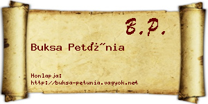 Buksa Petúnia névjegykártya