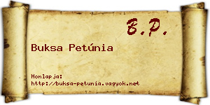 Buksa Petúnia névjegykártya